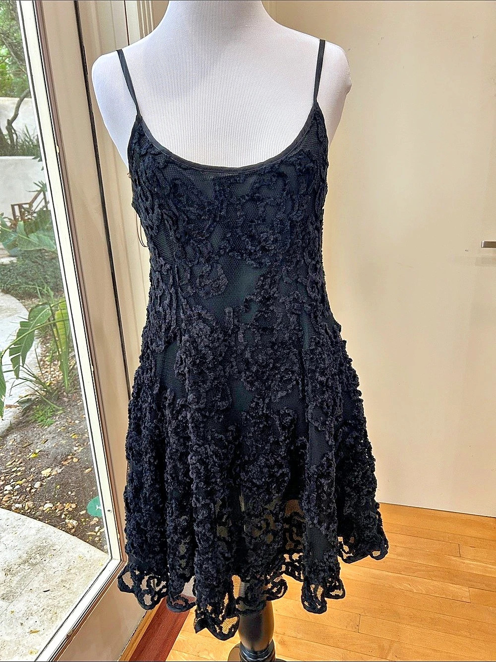 Emporio Armani Black Lace Mini Dress Size 4 Like New